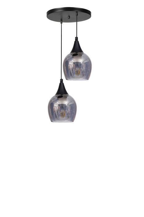 Opviq Lámpara de Araña 9064-2 Gris y Negro